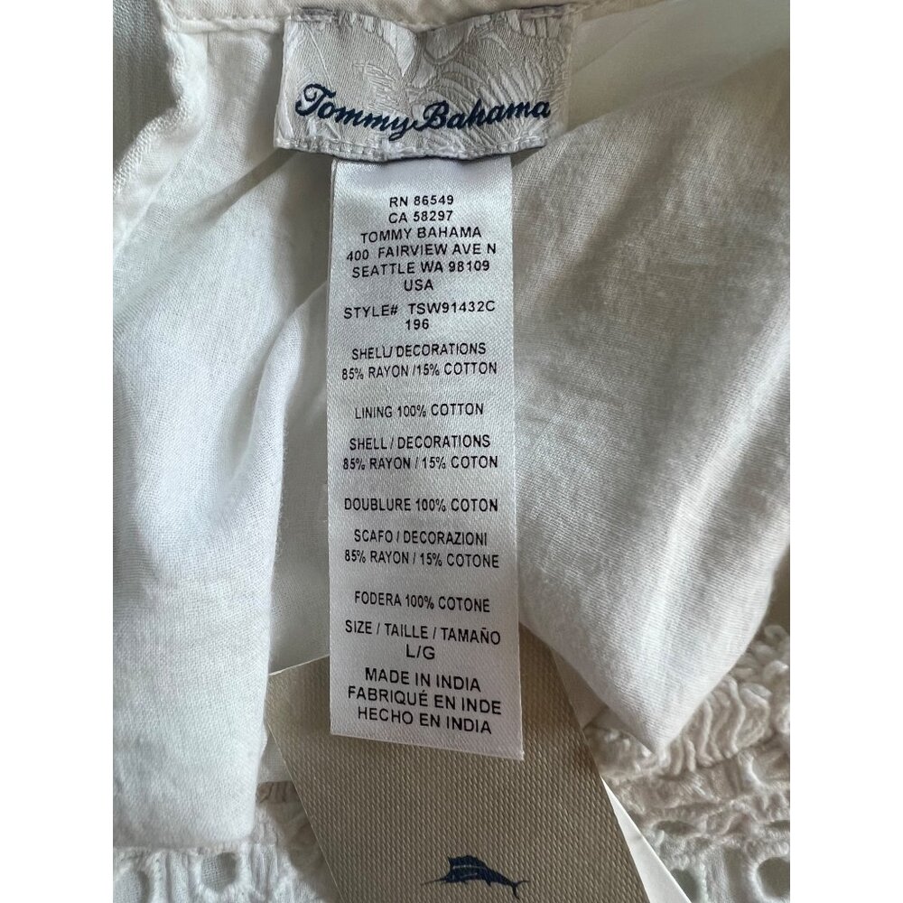 Tommy Bahama Womens Crinkle Rayon Sleeveless Dress Casual Beachwear Size Large - Picture 5 of 16